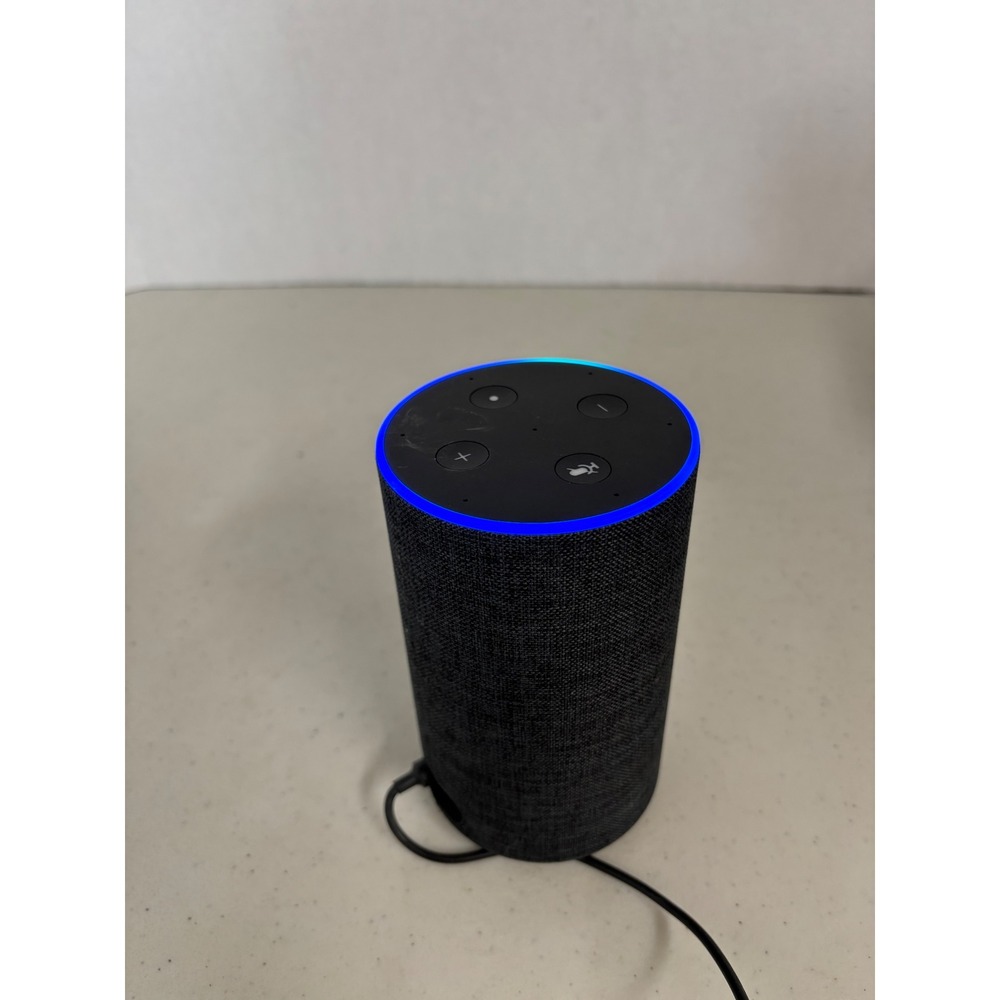 Amazon Echo 2nd Gen Smart Speaker Charcoal Fabric Alexa‎ L9W28K with Power Cord